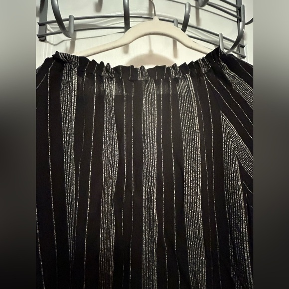 Blu Pepper boho blouse black white peasant sleeve women’s M striped top NWT - Picture 12 of 16